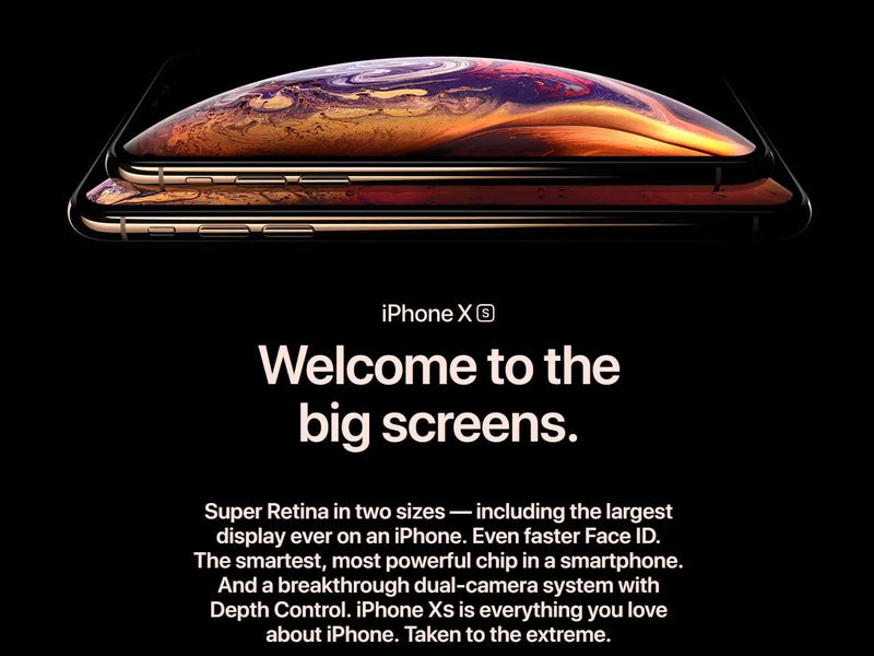 Apple iPhone XS 64GB/256GB ROM Original 5.8" Retina OLED Display RAM 4GB IOS NFC FACE ID Genuine 4G LTE Smart Phone