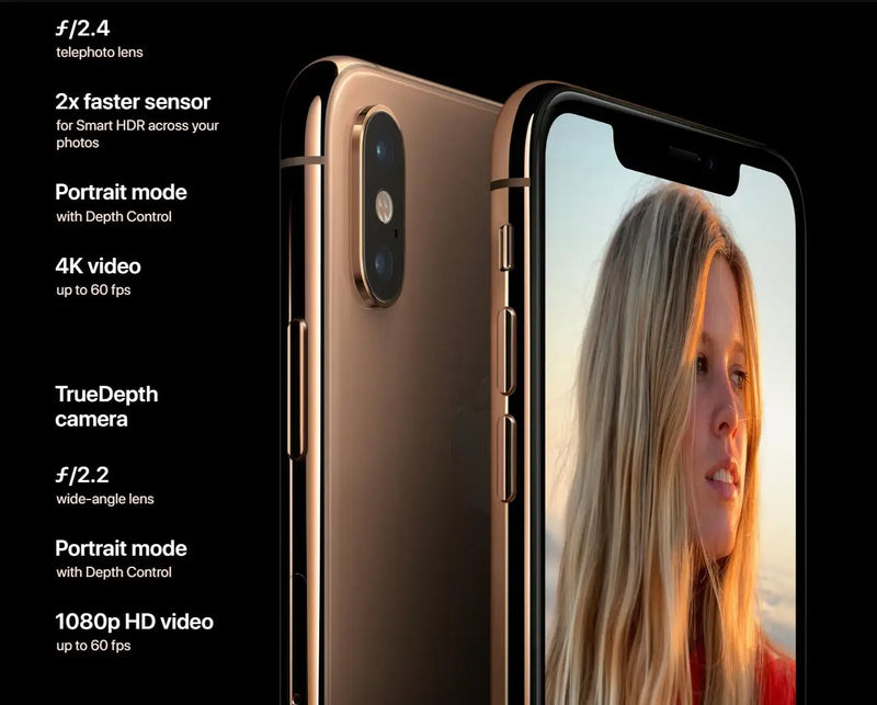 Apple iPhone XS 64GB/256GB ROM Original 5.8" Retina OLED Display RAM 4GB IOS NFC FACE ID Genuine 4G LTE Smart Phone