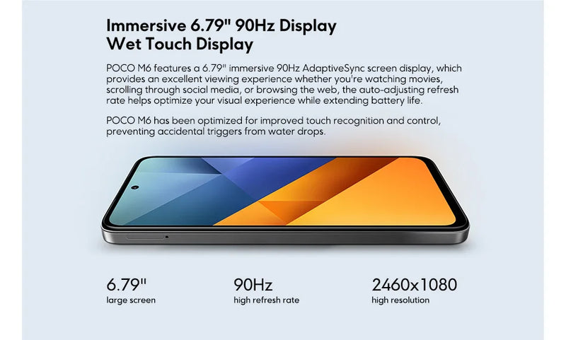 POCO M6 Global Version Smartphone MediaTek Helio G91 Ultra 6.79'' Display 90Hz 33W Fast Charging 5030mAh Battery 108MP NFC