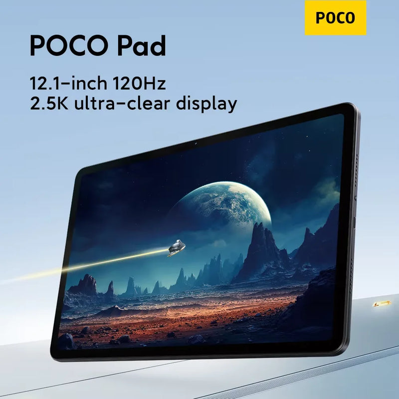 Tablet POCO Pad Global version LCD screen 12.1 inch 120Hz 2.5K Snapdragon 7s Gen 2 octa cores 10000mAh battery