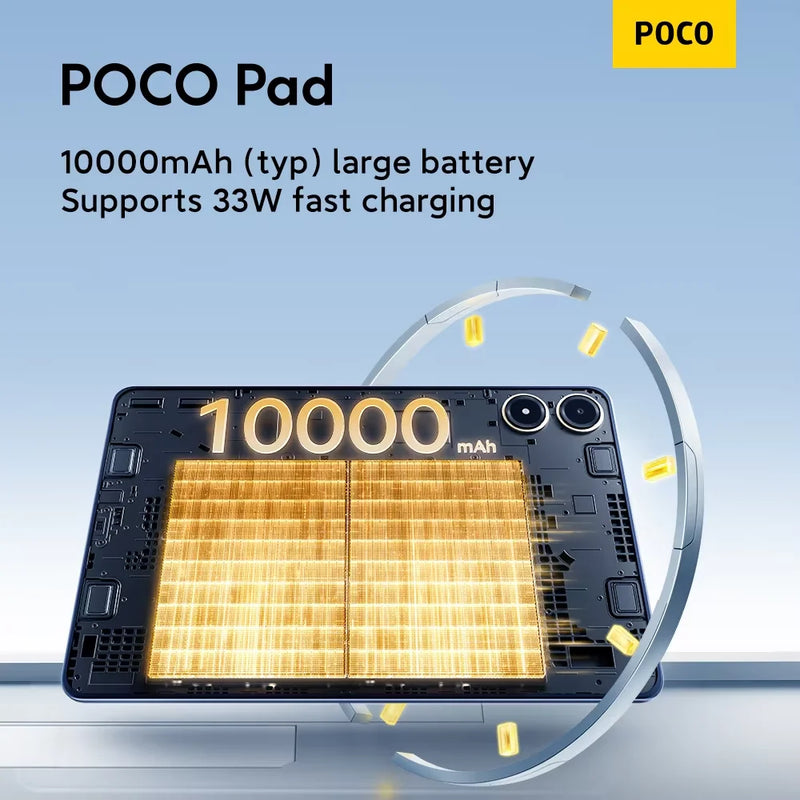 Tablet POCO Pad Global version LCD screen 12.1 inch 120Hz 2.5K Snapdragon 7s Gen 2 octa cores 10000mAh battery