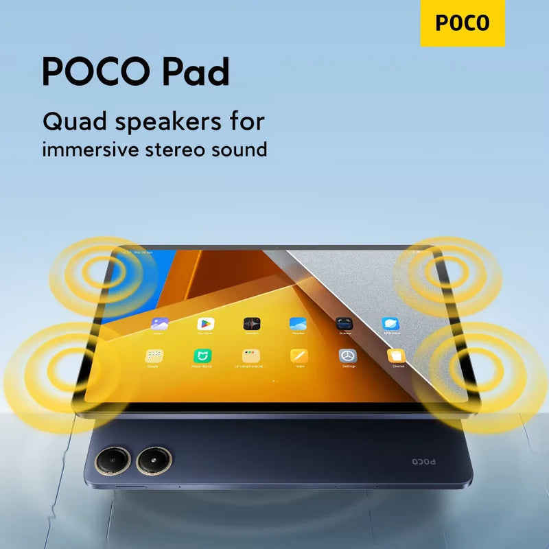 Tablet POCO Pad Global version LCD screen 12.1 inch 120Hz 2.5K Snapdragon 7s Gen 2 octa cores 10000mAh battery