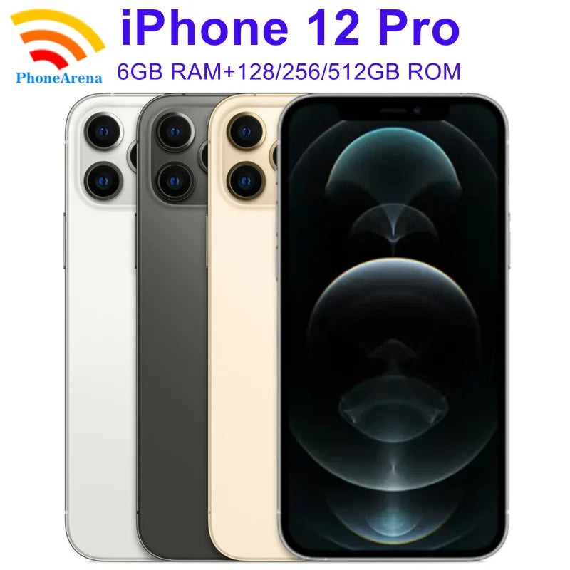 98% New Original iPhone 12 Pro 12Pro 128GB 256GB 512GB ROM 6.1" Super Retina OLED Face ID Unlocked iPhone12Pro 5G Mobile Phone