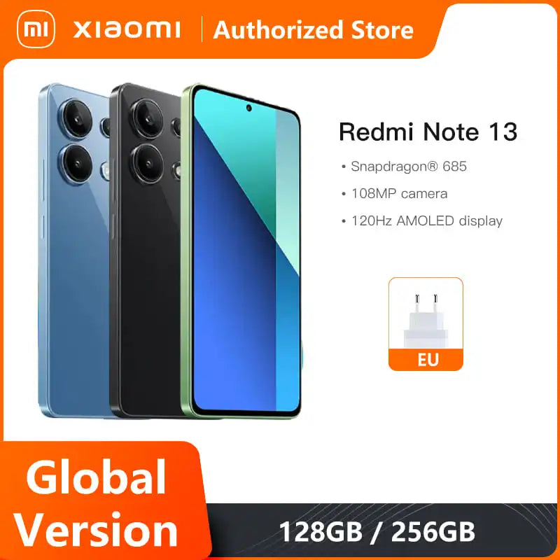 Xiaomi Redmi Note 13 Global Version Snapdragon® 685 Smartphone 108MP camera 120Hz 6.67"AMOLED display 33W charg