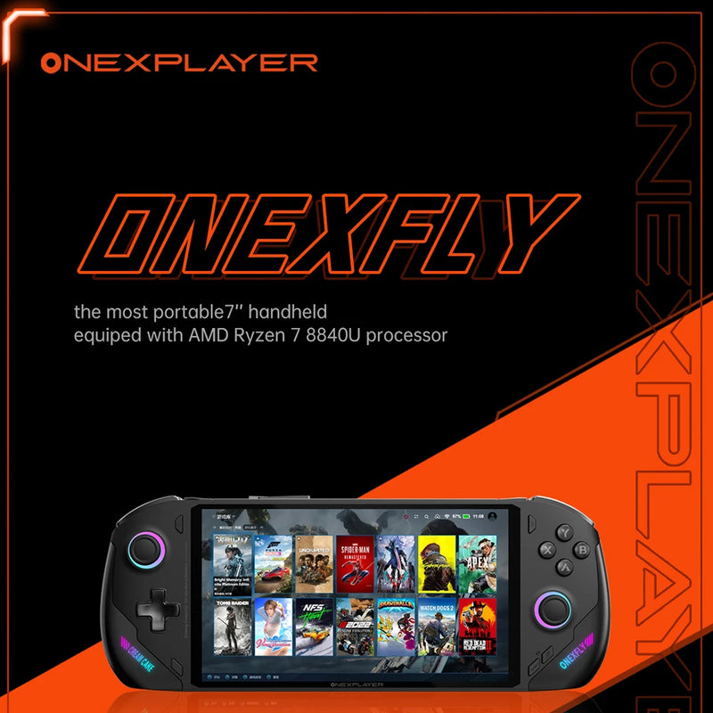 OnexPlayer Onexfly AMD Ryzen 7 8840U Laptop PC Game Console 3 IN 1 Video Tablet WIN11 Game Computer 7" 120Hz Screen 32G 1TB 2TB