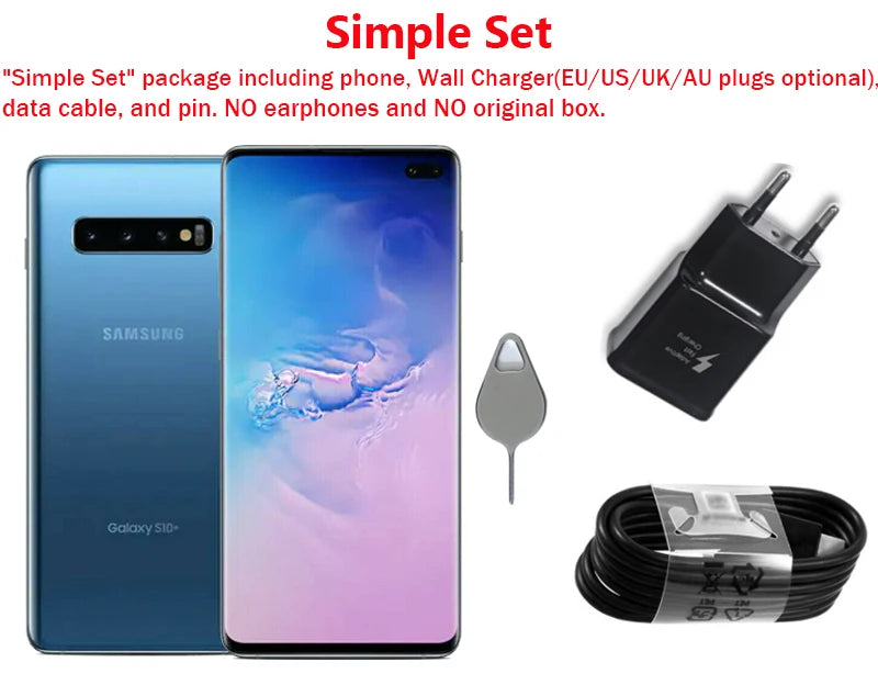 Samsung Galaxy S10 Plus S10+ G975U1 6.4" AMOLED RAM 8/12GB ROM 128/512GB/1TB Snapdragon 855 NFC 4G Unlocked Original Cell Phone