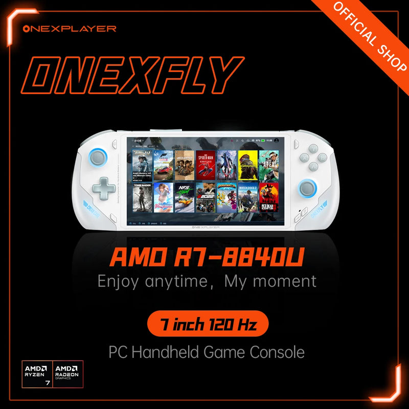 OnexPlayer Onexfly AMD Ryzen 7 8840U Laptop PC Game Console 3 IN 1 Video Tablet WIN11 Game Computer 7" 120Hz Screen 32G 1TB 2TB