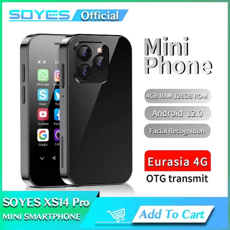 SOYES XS14 Pro 3.0 Inch 4G Mini Smartphone Android 9 Dual Sim Face ID Dual Camera WIFI Bluetooth FM Hotspot GPS OTG Mobile Phone