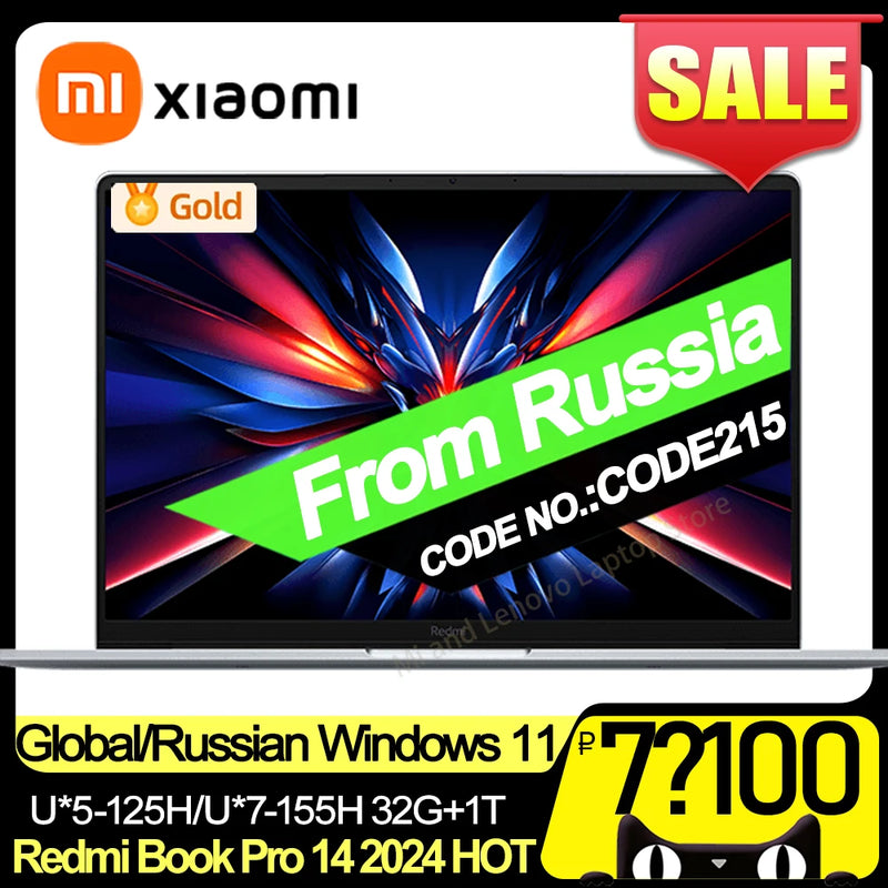 Xiaomi Redmi Book Pro 14 2024 U5-125/U7-155 32+1T  2.8K 120Hz Screen JYU4597CN/JYU4598CN