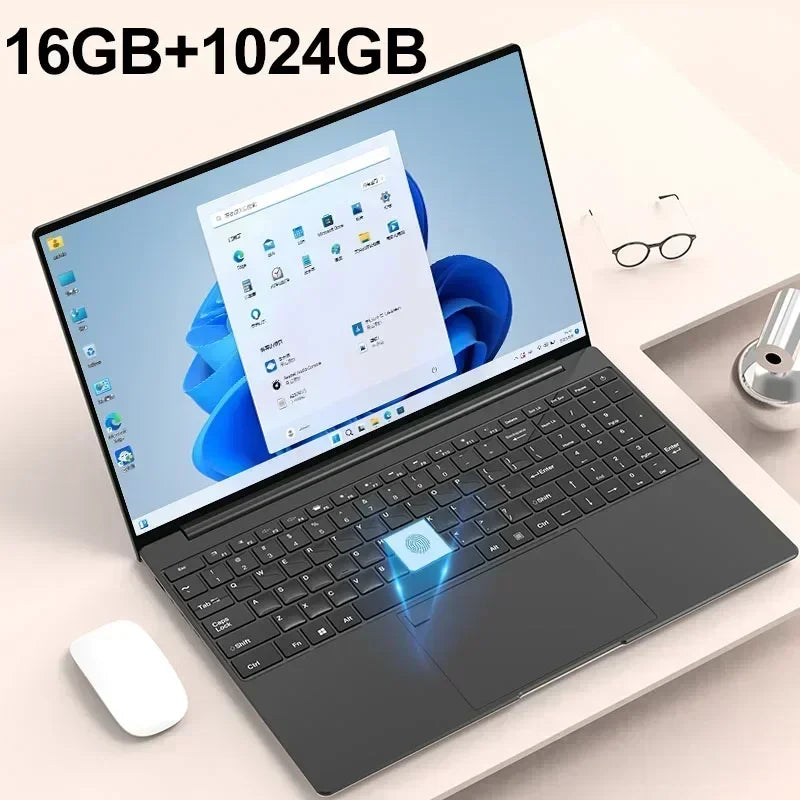 Portable Laptop 15.6" 32GB Ram DDR4 2TB SSD Windows 11 Notebook Pc Gamer Intel N5095 Office Computer with Backlit Fingerprint