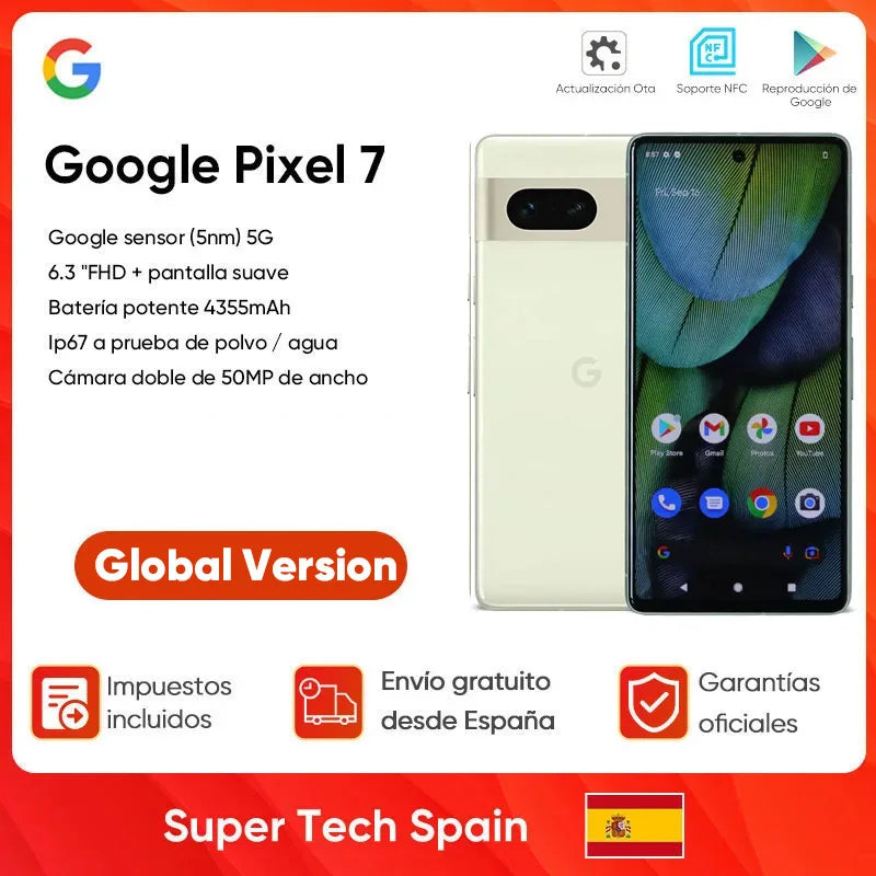 Google Pixel 7 8GB+128GB/256GB Global Version 5G Smartphone  6.3" NFC Android13 IP68 dust/water resistant MobilePhone