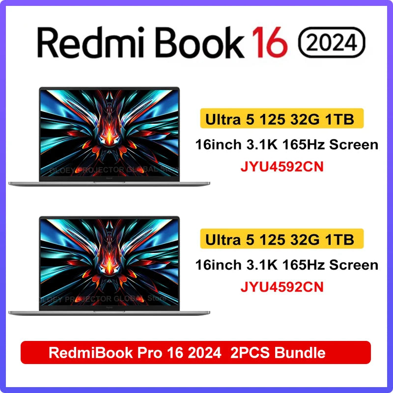 Xiaomi Redmi Book Pro 16 2024 intel Ultra 5/Ultra 7 32GB RAM 1TB SSD ARC 3K 120Hz Screen JYU4592CN/JYU4593CN