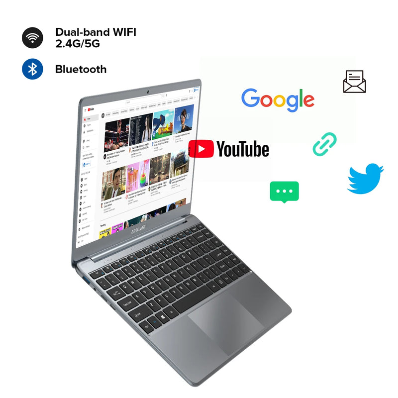 Teclast F7 Plus 2, 14.1 inch laptop, Windows 11, 1920x1080 IPS, Gemini Lake N4120, 8GB RAM, 256GB ROM, UHD graphics 600 GPU, Dual Band Wi-Fi, 38000mWh