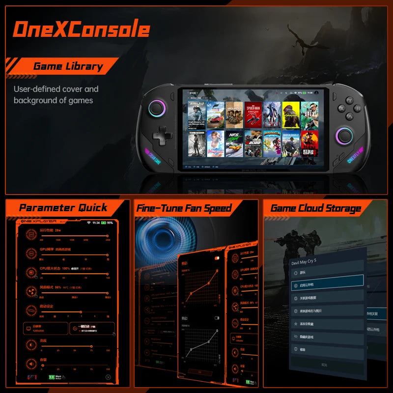 OnexPlayer Onexfly AMD Ryzen 7 8840U Laptop PC Game Console 3 IN 1 Video Tablet WIN11 Game Computer 7" 120Hz Screen 32G 1TB 2TB