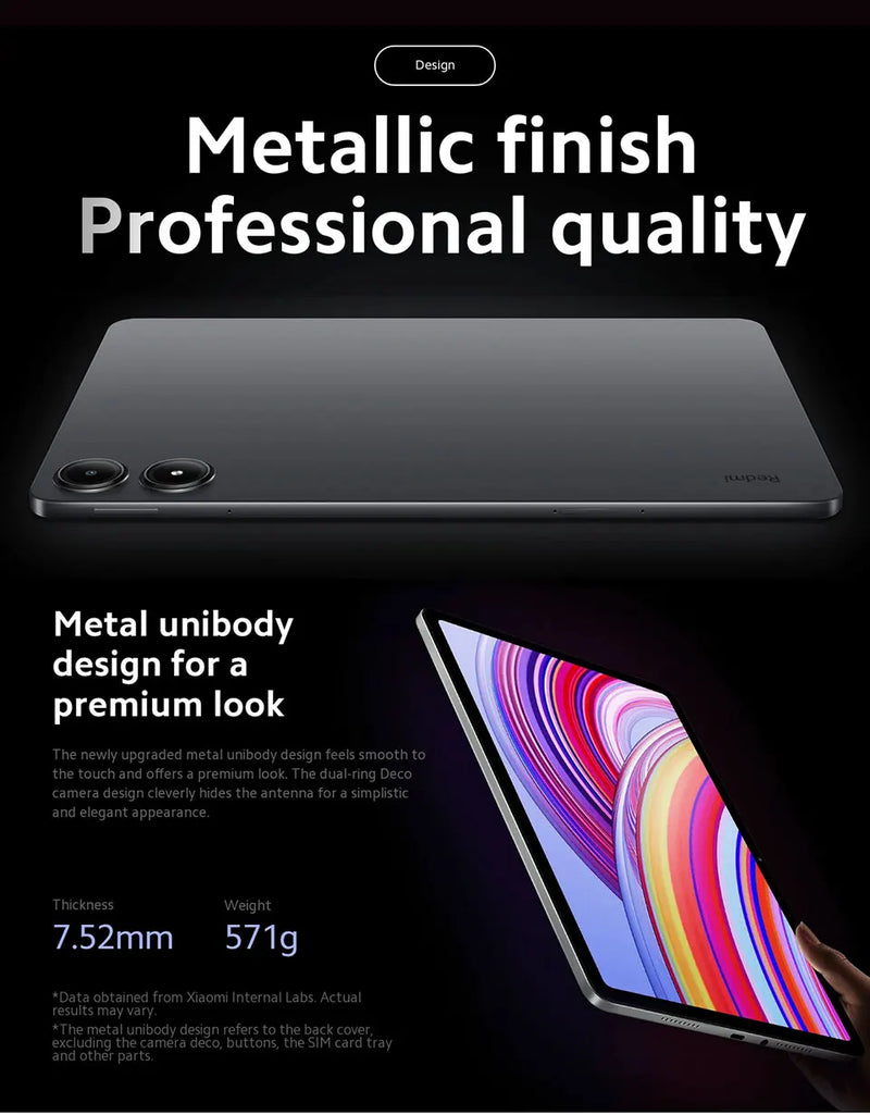 Global Version Xiaomi Redmi Pad Pro 12.1" 120Hz LCD Display Snapdragon® 7s Gen 2 Mobile Platform 10000mAh 33W Fast Charging