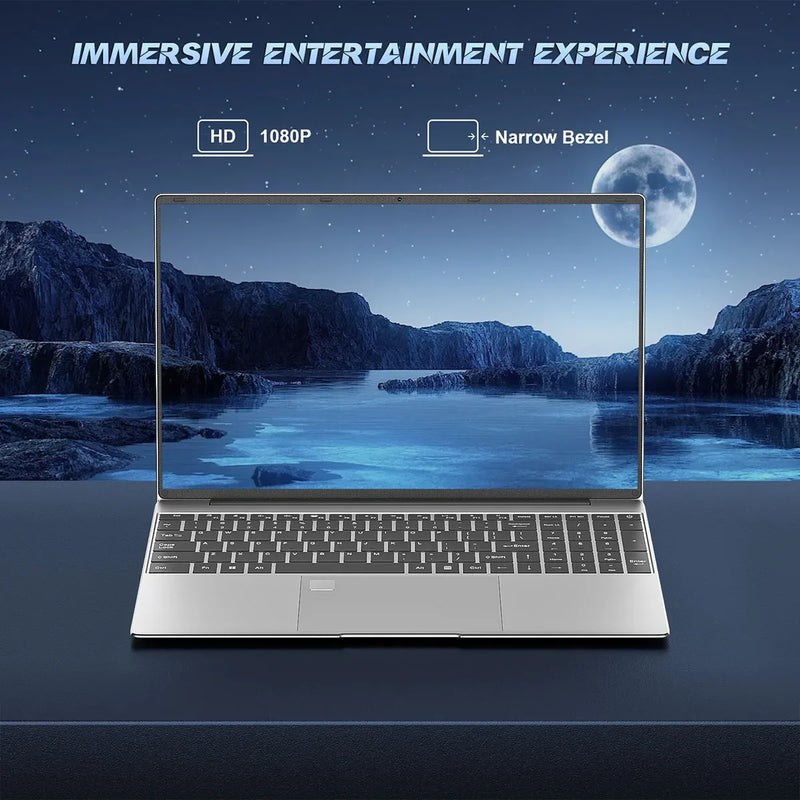 Portable Laptop 15.6" 32GB Ram DDR4 2TB SSD Windows 11 Notebook Pc Gamer Intel N5095 Office Computer with Backlit Fingerprint