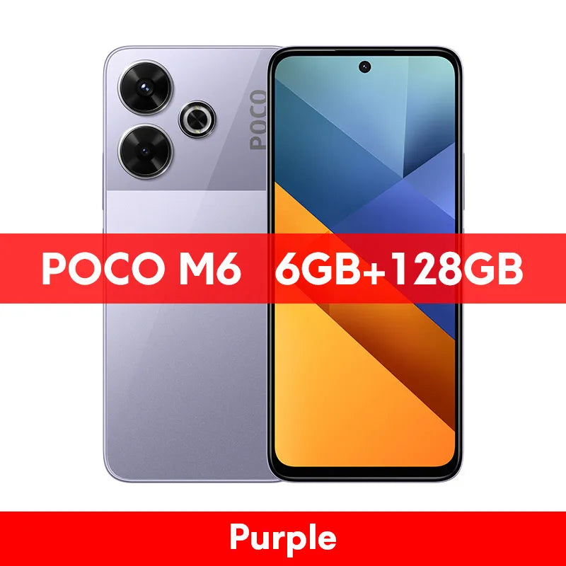 POCO M6 Global Version Smartphone MediaTek Helio G91 Ultra 6.79'' Display 90Hz 33W Fast Charging 5030mAh Battery 108MP NFC