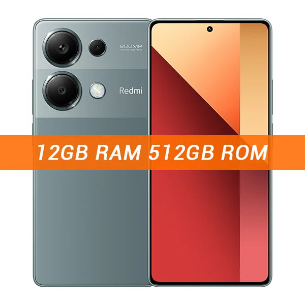 Global Version Xiaomi Redmi Note 13 Pro 4G Cellphone 8GB 256GB 200MP OIS Camera 6.67" 120Hz AMOLED Display NFC 67W Fast Charging