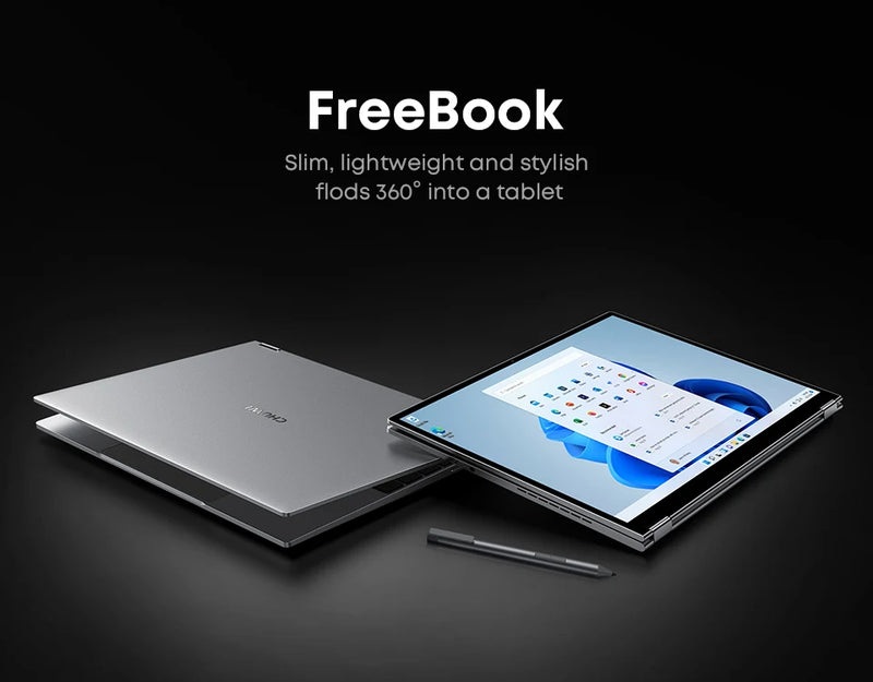 CHUWI FreeBook 360° Laptop Tablet 13.5 Inch FHD Touch Screen Windows 11 Intel N100 Quad Core 12GB LPDDR5 512G SSD WIFI6